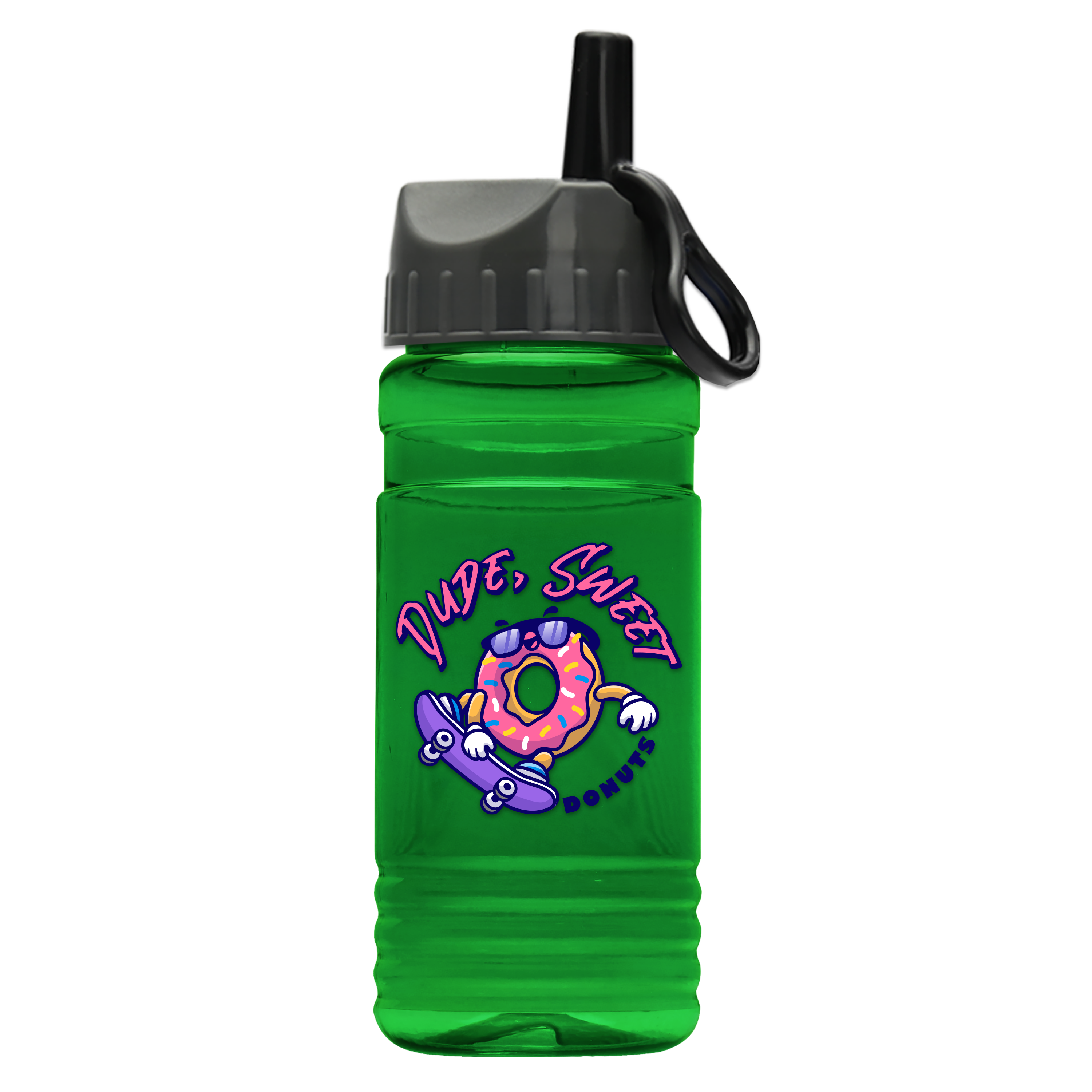 RPET Bottle with Ring-Straw Lid - 20 oz.
